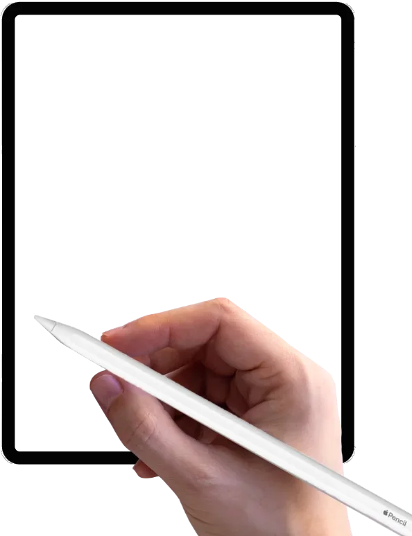 Ipad frame hand transparent