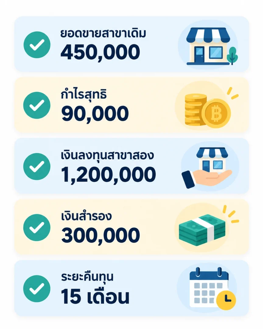 เช็กลิสต์ความพร้อมก่อนเปิดสาขาสอง กำไรสาขาแรกนิ่ง กันเงินสำรองแล้ว มีคนคุมแทนเจ้าของ และขั้นตอนงานส่งต่อได้