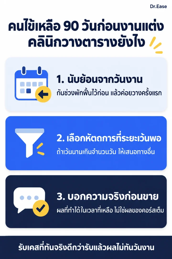 คนไข้เหลือ 90 วันก่อนงานแต่ง คลินิกวางตารางยังไง