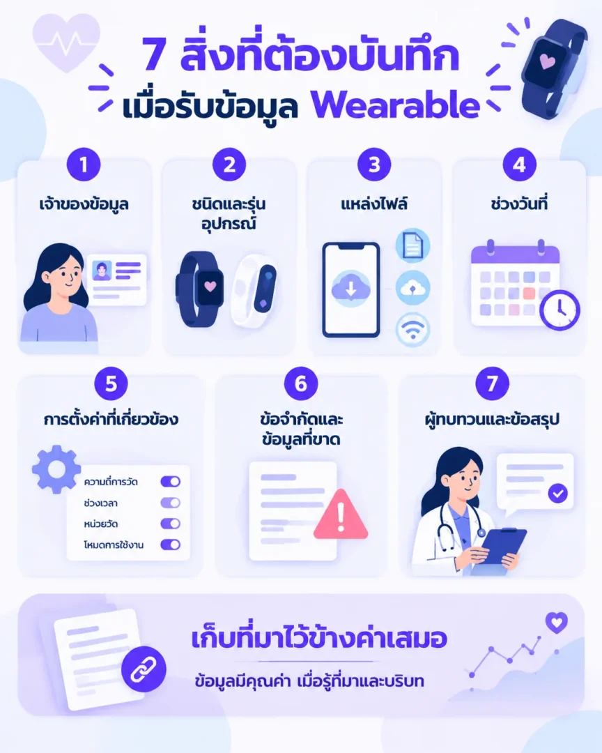 เช็กลิสต์รับข้อมูลสมาร์ตวอทช์และซีจีเอ็มเข้าเวชระเบียนอย่างมีที่มาและผู้รับผิดชอบ